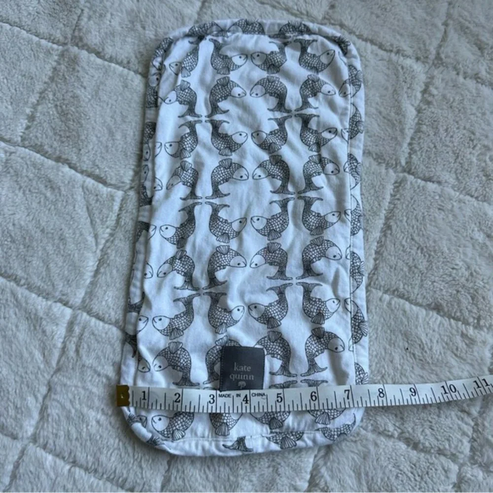 Kate Quinn | Black and White Koi Print Burp Cloth | One Size